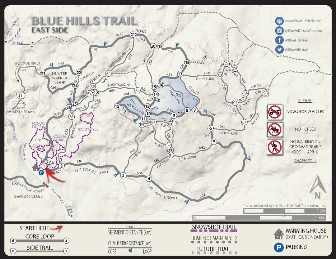 Blue Hills Trail Cross Country Skiing in Wisconsin Home